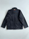 Marlboro Classics Vintage Black Canvas Work Jacket – Brown Leather Collar (XL)