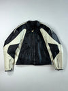 Dainese Black & Cream Leather Motorcycle Racing Jacket Padded (XL)