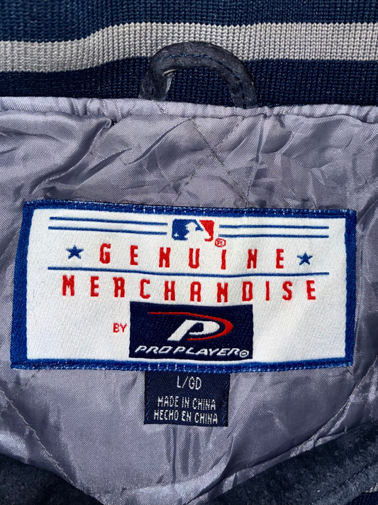 Vintage 90s New York Yankees Pro Player Genuine Sued Leather Bomber Jacket (XL/2Xl)