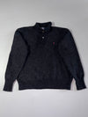 Vintage 90s Polo by Ralph Lauren Charcoal Polo Collar Knit Sweater (M)