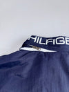 Tommy Hilfiger Sailing Windbreaker Jacket Navy Blue with Hilfiger Back Spell Out Hidden Collar Cap (XL)