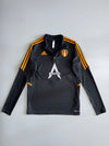 Adidas x Leeds United FC Black & Orange Quarter-Zip Training Top — Aeroready | Astonish Sponsor Jaket (M)