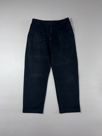 GAP Essential Black Khaki Relaxed Taper Pants (W:32) (L:38)