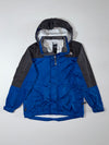 The North Face Hooded Rain Jacket – Blue/Black Colorblock, Youth (XS)