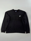 Nike Club Black Embroidered Swoosh Crewneck Sweatshirt (XL)