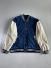 Route 66 Denim & Cream Varsity Jacket Leather Sleeves (2XL)