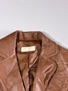 On & On | Tan Brown Leather Blazer Women’s (Xxs)