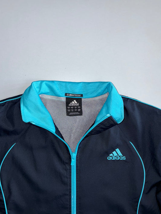 Adidas Climaproof Navy & Teal Windbreaker Track Jacket (XL)