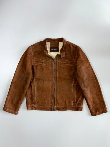 Guess Premium Original Leather Jacket (Furr Inside) (M)
