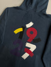 Lacoste Blue Full-Zip Hoodie with Coral Piping – (XL)