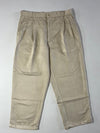 Vintage Big Train Beige Pleated Trousers (W:36) (L:39)