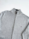 Tommy Hilfiger Grey Full-Zip Mock Neck Knit Sweater (S/M)