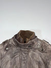 Review  Leather Moto Jacket – Grey/Taupe (XS)