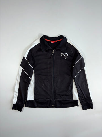 Puma Full Zip Track Jacket with Sleeve Panels – Black/White (S)