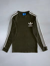 Adidas Originals 3-Stripe Long Sleeve Tee – Olive (XS)