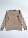 Vintage 90s Tommy Hilfiger Tan Cotton Knit Crewneck Sweater – Made in Hong Kong (M)