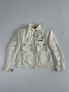 Vintage Brema Moto Cream Reflective Logo Biker Jacket (S)