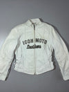 Icon Moto “Bomb Shell” White Leather Jacket (XS/S)