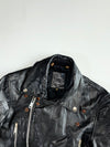 Vintage German Echtes Leder Black Double Rider Leather Biker Jacket (S)