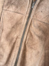 Vintage Brown Sheepskin Shearling Aviator Bomber Jacket (S)