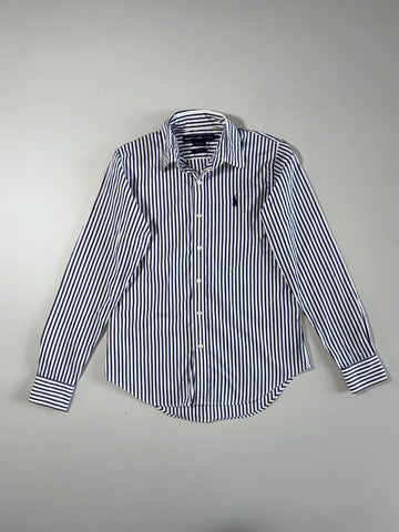 Ralph Lauren Sport Striped Button-Up Shirt Navy White Slim Fit Women’s (S)