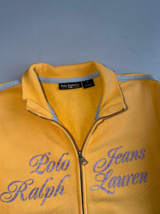 Polo Ralph Lauren Jeans Co. Track Jacket | Yellow Glitter Logo (XS)