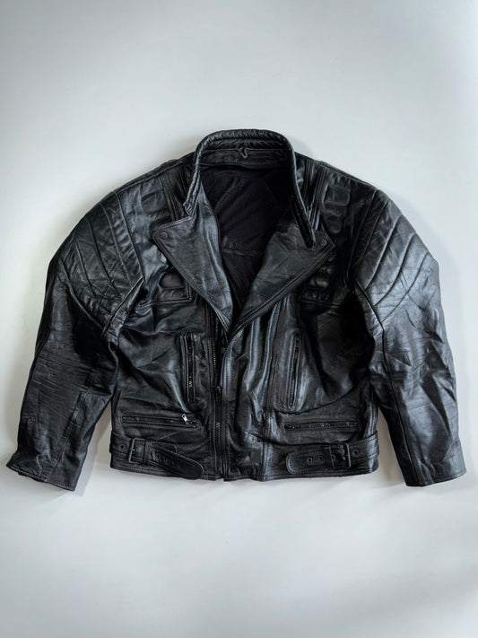 Vintage Premium Original Leather Motorcycle Racing Jacket (Paded) (L/XL)
