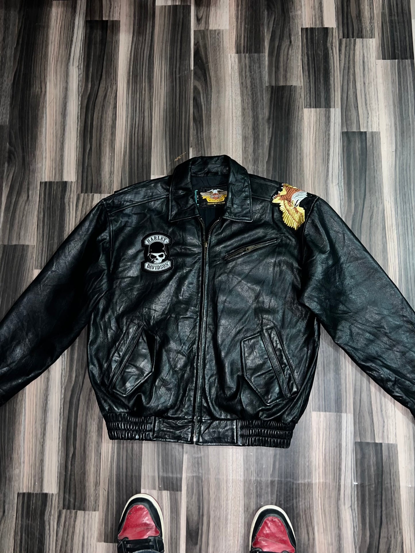 ZHarley Davidson Leather Jacket (RARE)  Og Leather (M/L)
