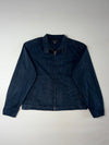 Vintage Guess Made in Hong Kong Navy Cotton Zip Harrington Jacket (L)