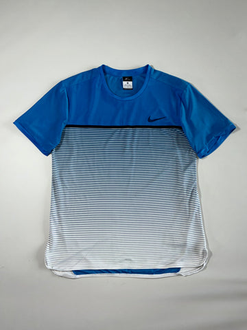 Nike | Blue Striped Dri-FIT Tennis Tee | (L)