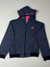Vintage Nike Running Navy Pink Zip-Up Hoodie (S)