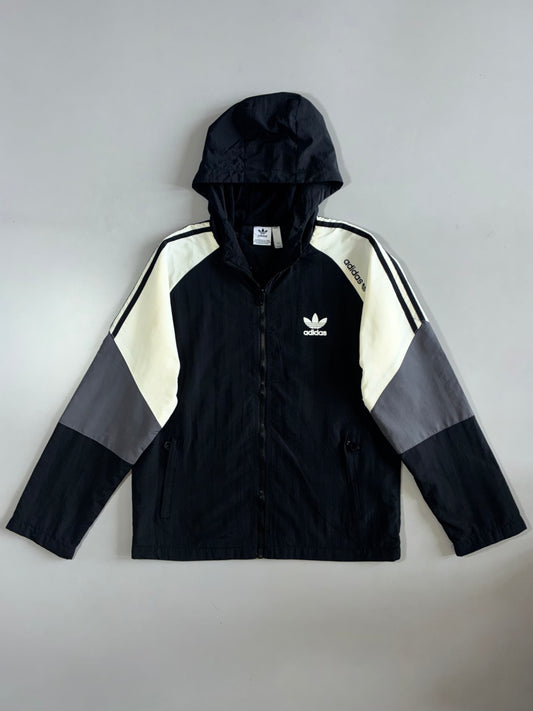 Adidas Originals Black Colorblock Windbreaker Hoodie (S)