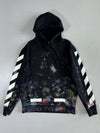 Off-White Diagonal Stripe Paint-Splatter Hoodie (M/L)