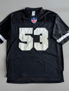 Vintage Playaz Gear Black Football Jersey #53 – Star Patch Mesh Jersey (XXL)