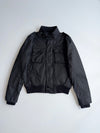 Schott NYC Black Military Flight Bomber Jacket with Tartan Lining & Hood (M/L)