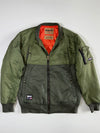 Authentic Feltics MA-1 Flight Bomber Jacket – Olive/Orange Quilted Lining (L)