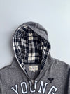 Young Polo Vigor | Grey Zip Hoodie Plaid Lined | (S)
