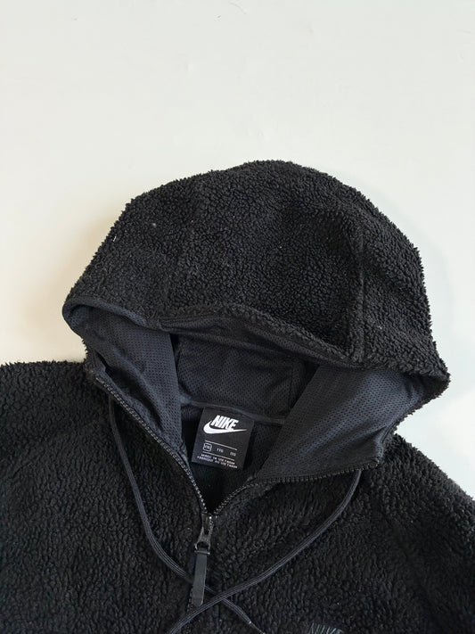 Nike Black Sherpa Fleece Zip Hoodie(Xl)
