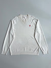 AMI Paris Ami de Coeur Logo Crewneck Sweater  Cream (XL)