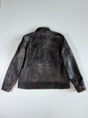 Can-Am BRP Distressed Black Leather Motorcycle Riding Jacket (2XL)