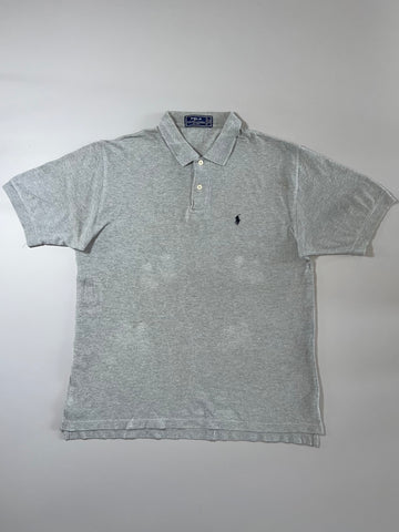 Polo Ralph Lauren Vintage Grey Pique Polo Shirt Classic Fit (XL)