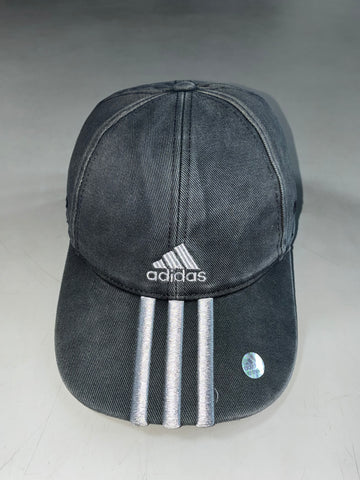 Vintage Adidas 3-Stripe Washed Grey Silver Cap (Adjustable)