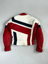 Vintage 90s Fieldsheer by Nelson-Rigg Leather Racing Jacket – Red/White/Navy – Made in Korea (S)