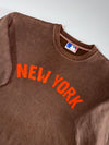 MLB | New York NY Embroidered Crewneck Brown (L)