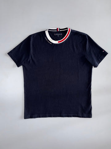 Tommy Hilfiger Navy Signature Collar Tee (L)