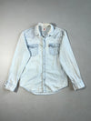 Levi’s Western Denim Pearl Snap Shirt Light Wash, Sawtooth Pocket Flaps, (M)