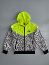 Nike Sportswear Windrunner Neon Volt & Geometric Print Hooded Jacket — Made in Vietnam | Size L