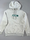 Nike Just Do It Grey Hoodie Green Box Logo Pullover Size (M)