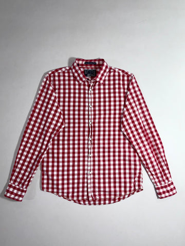 Scotch & Soda Red White Gingham Check Snap Button Shirt (M)