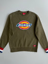 Dickies Big Logo Sweatshirt Olive Green Crewneck (M)